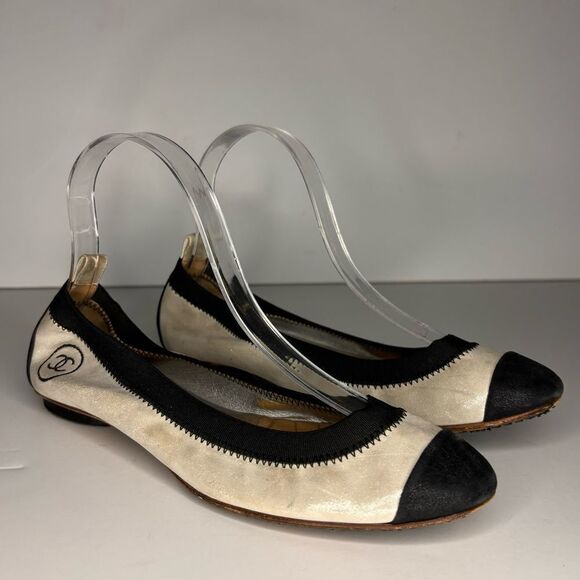 CHANEL Stretch Spirit Interlocking CC Logo Ballet Flat - Picture 5 of 14
